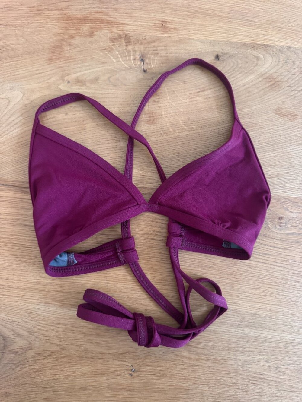 Jolyn Triangle Bikini Top — Plum/Purple | XS